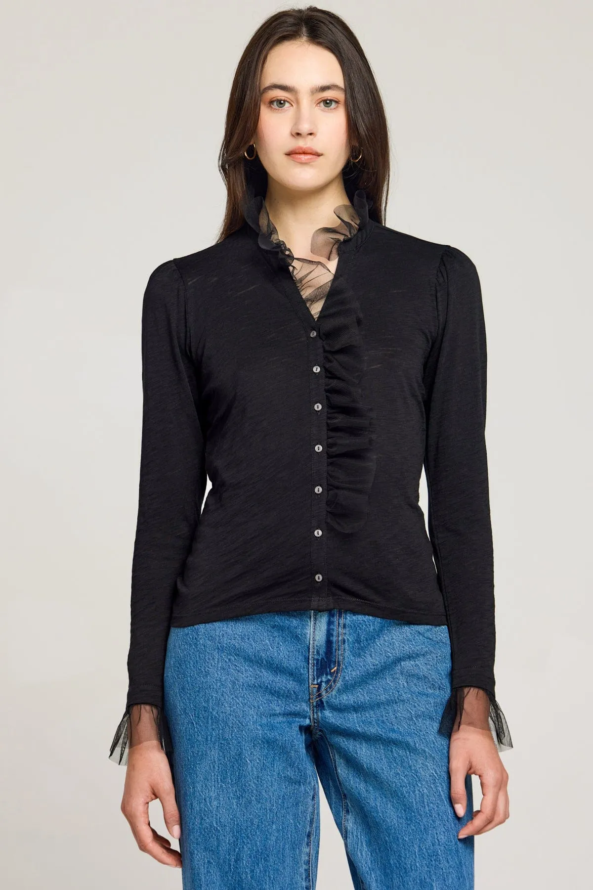 Vivian Tulle Ruffle Shirt sold by Goldie Tees