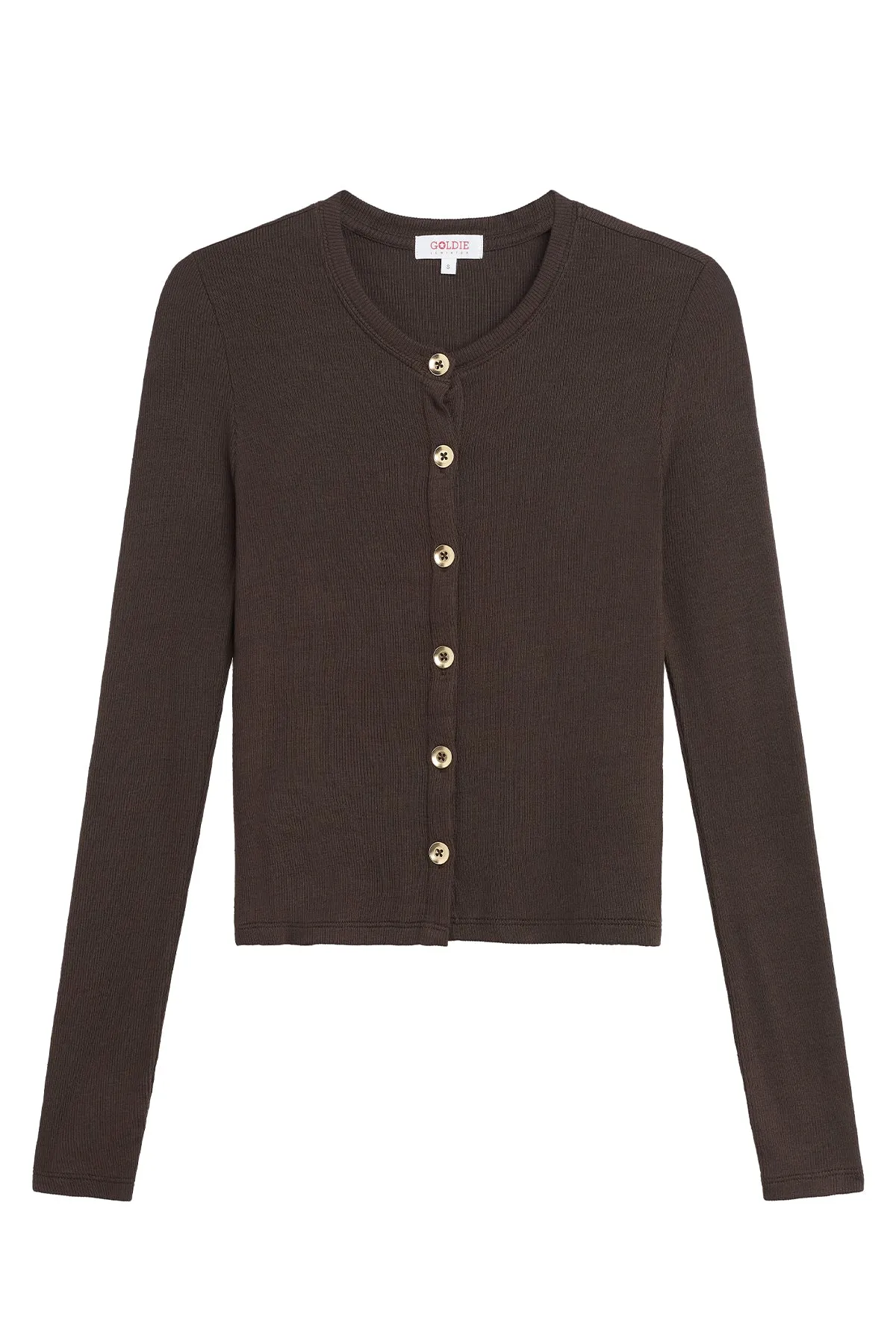 Marina Ribbed Crop Cardigan sold by Goldie Tees product image thumbnail 4