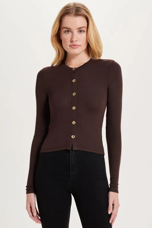 Marina Ribbed Crop Cardigan sold by Goldie Tees