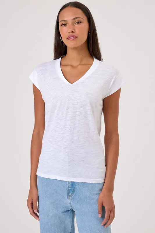 Serenity Cap Sleeve V Neck Tee made by Goldie Tees