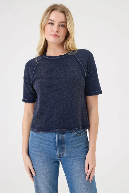 Denim Wash Raglan Top made by Goldie Tees