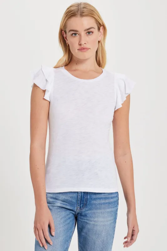 Celeste Ruffle Sleeve Tee sold by Goldie Tees