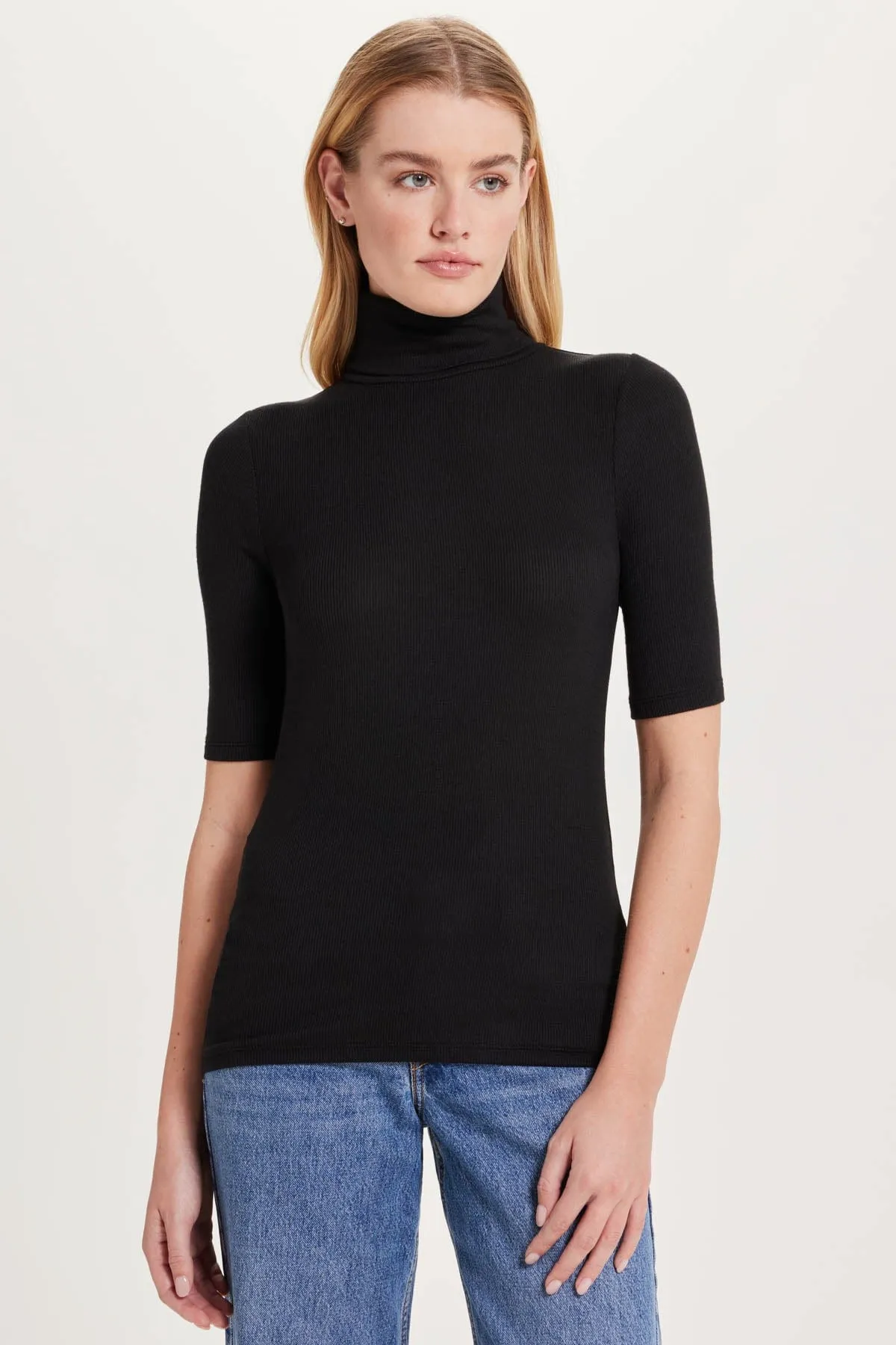 Ribbed Half Sleeve Turtleneck sold by Goldie Tees product image thumbnail 4