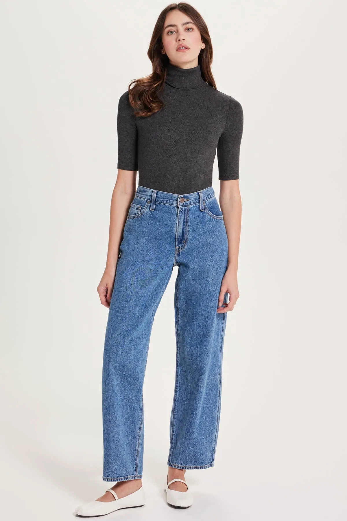 Ribbed Half Sleeve Turtleneck sold by Goldie Tees product image thumbnail 2