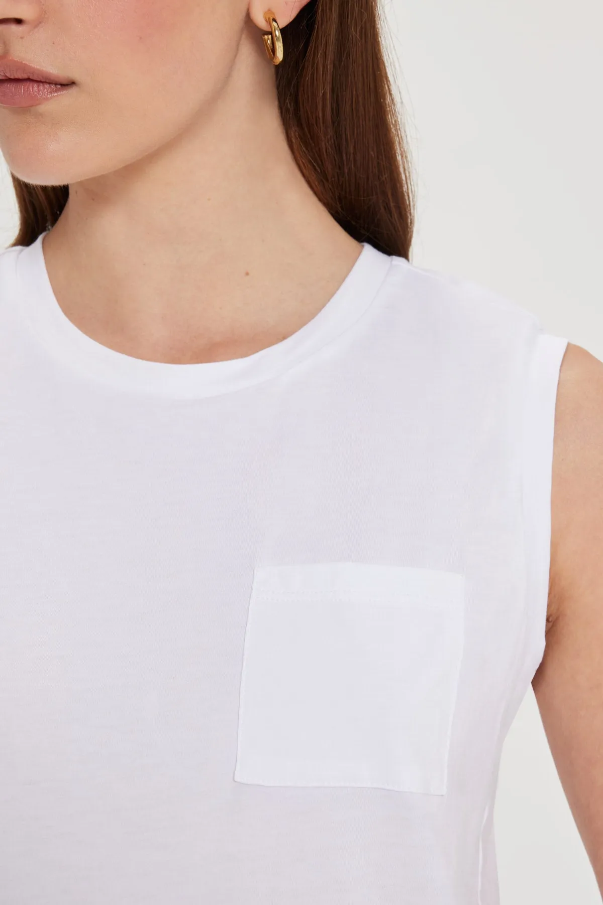 Organic Cropped Pocket Tank sold by Goldie Tees product image thumbnail 3