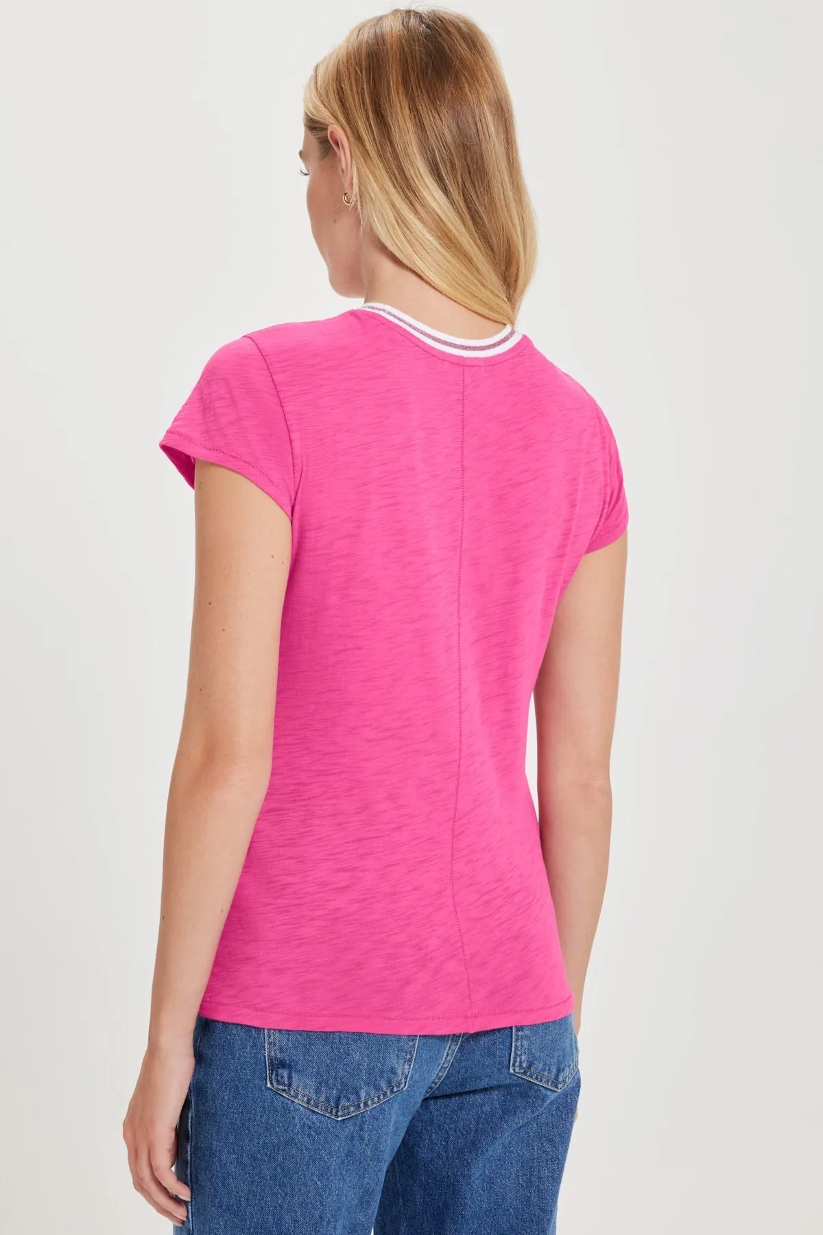 Vibrant Shimmer Tipped Ringer Tee sold by Goldie Tees product image thumbnail 4