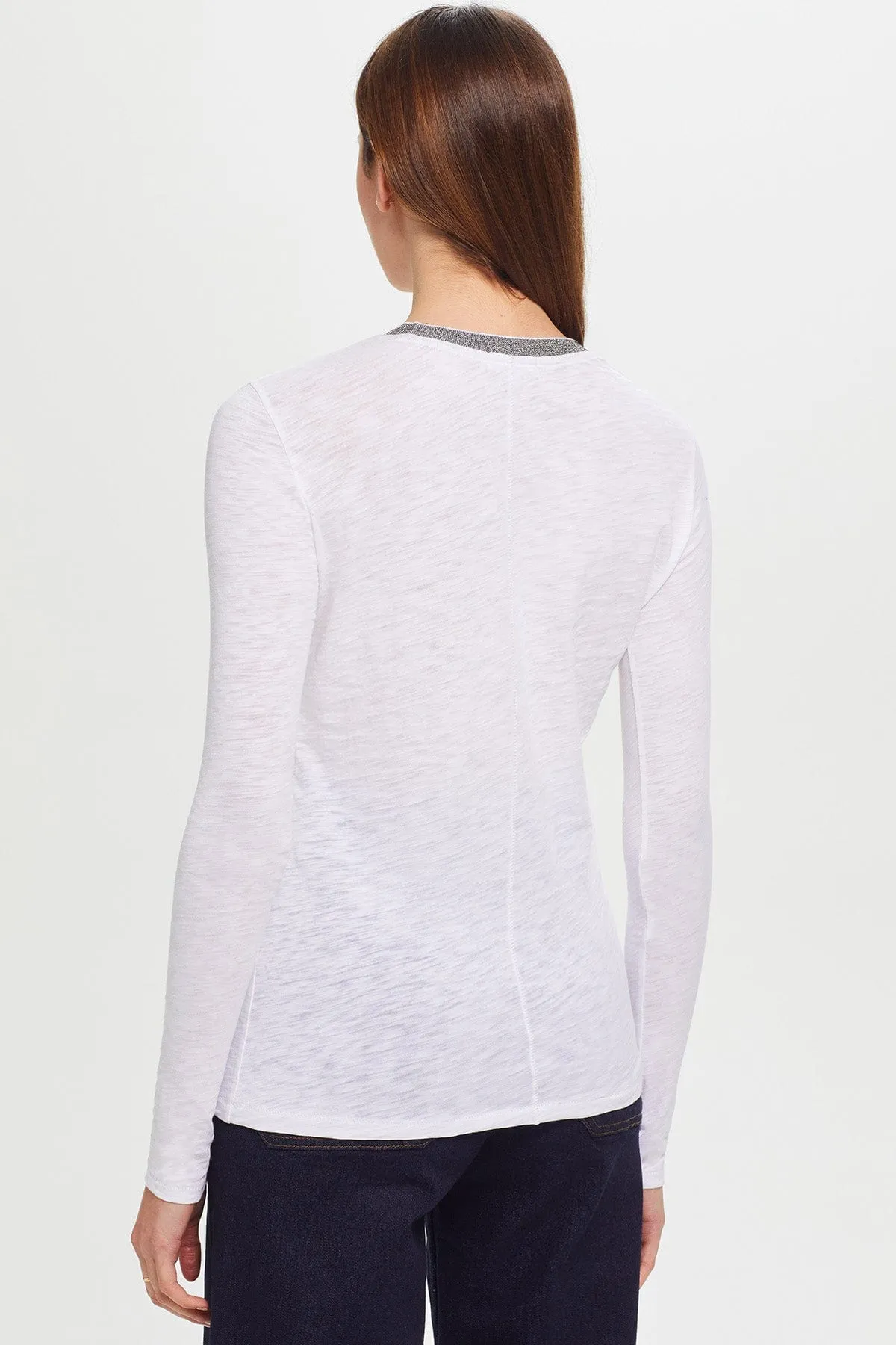 Long Sleeve Pavé Ringer Tee sold by Goldie Tees product image thumbnail 3