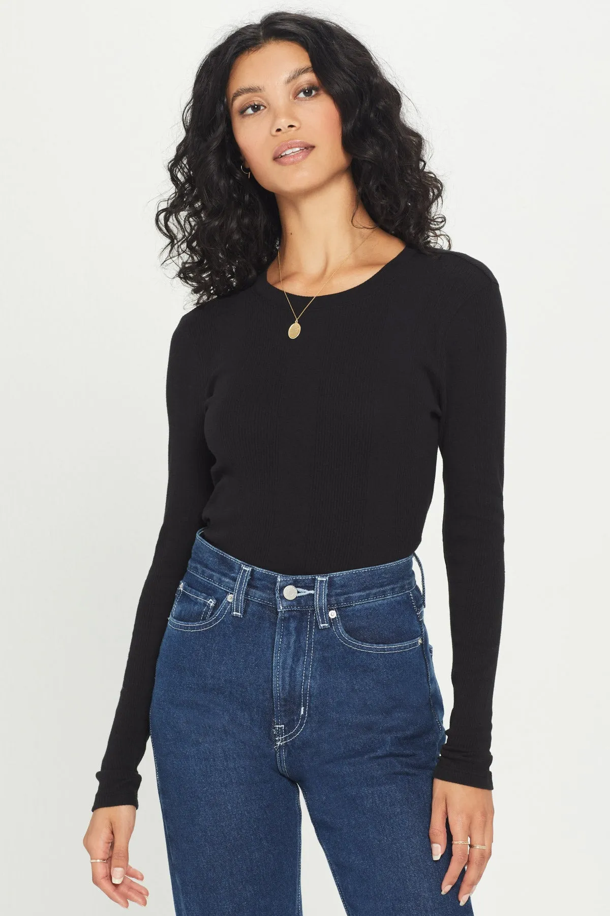 Long Sleeve Variegated Rib Tee sold by Goldie Tees product image thumbnail 4