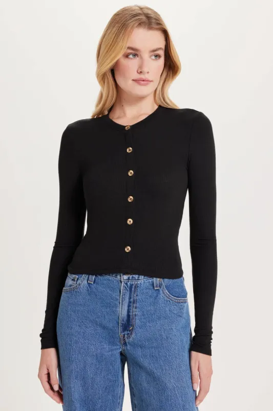 Marina Ribbed Crop Cardigan sold by Goldie Tees