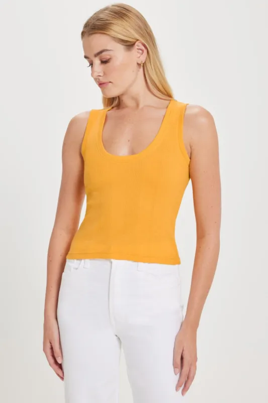 Variegated Rib Crop Tank sold by Goldie Tees