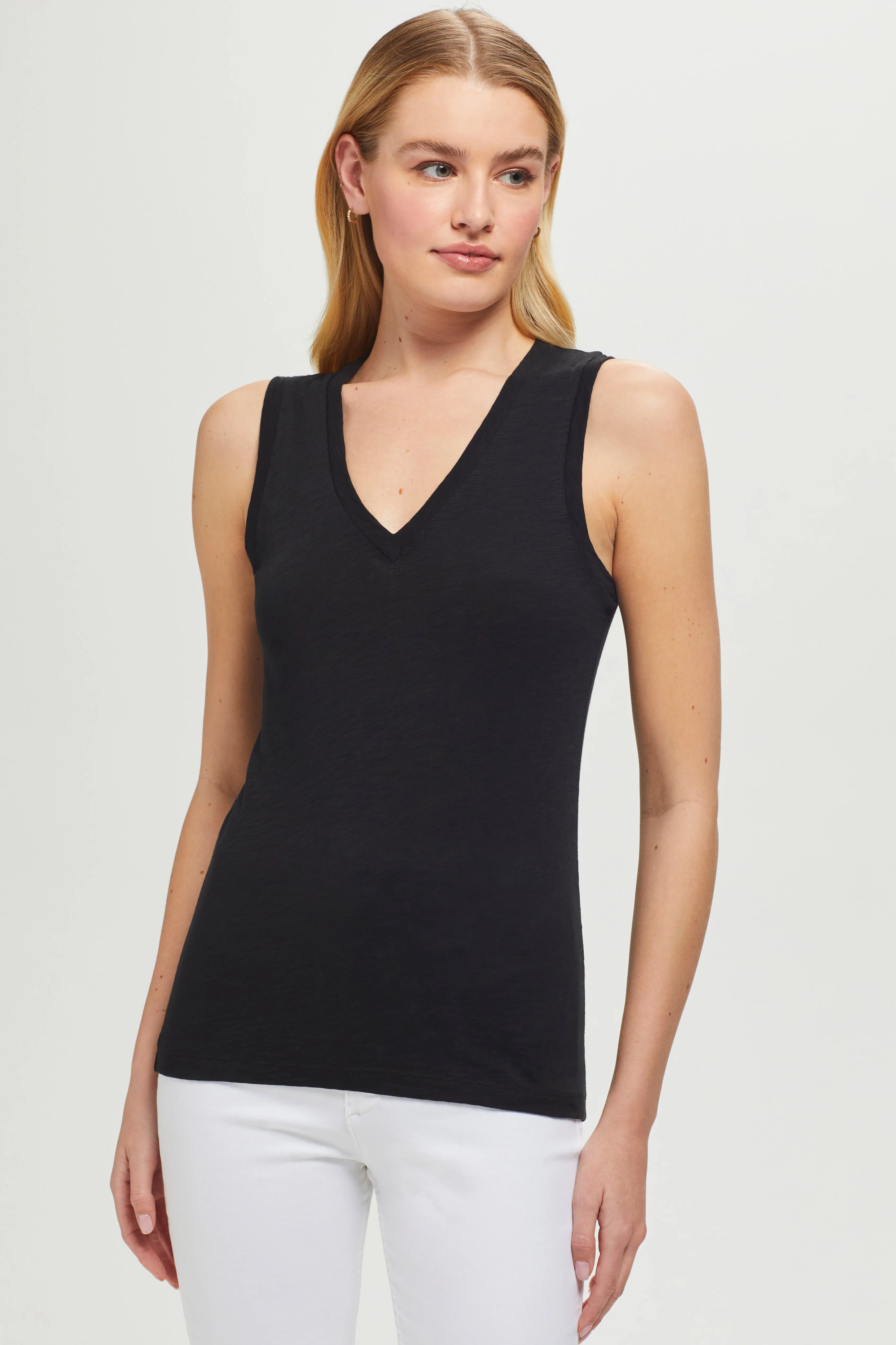 Signature Slub V Neck Tank sold by Goldie Tees product image thumbnail 3