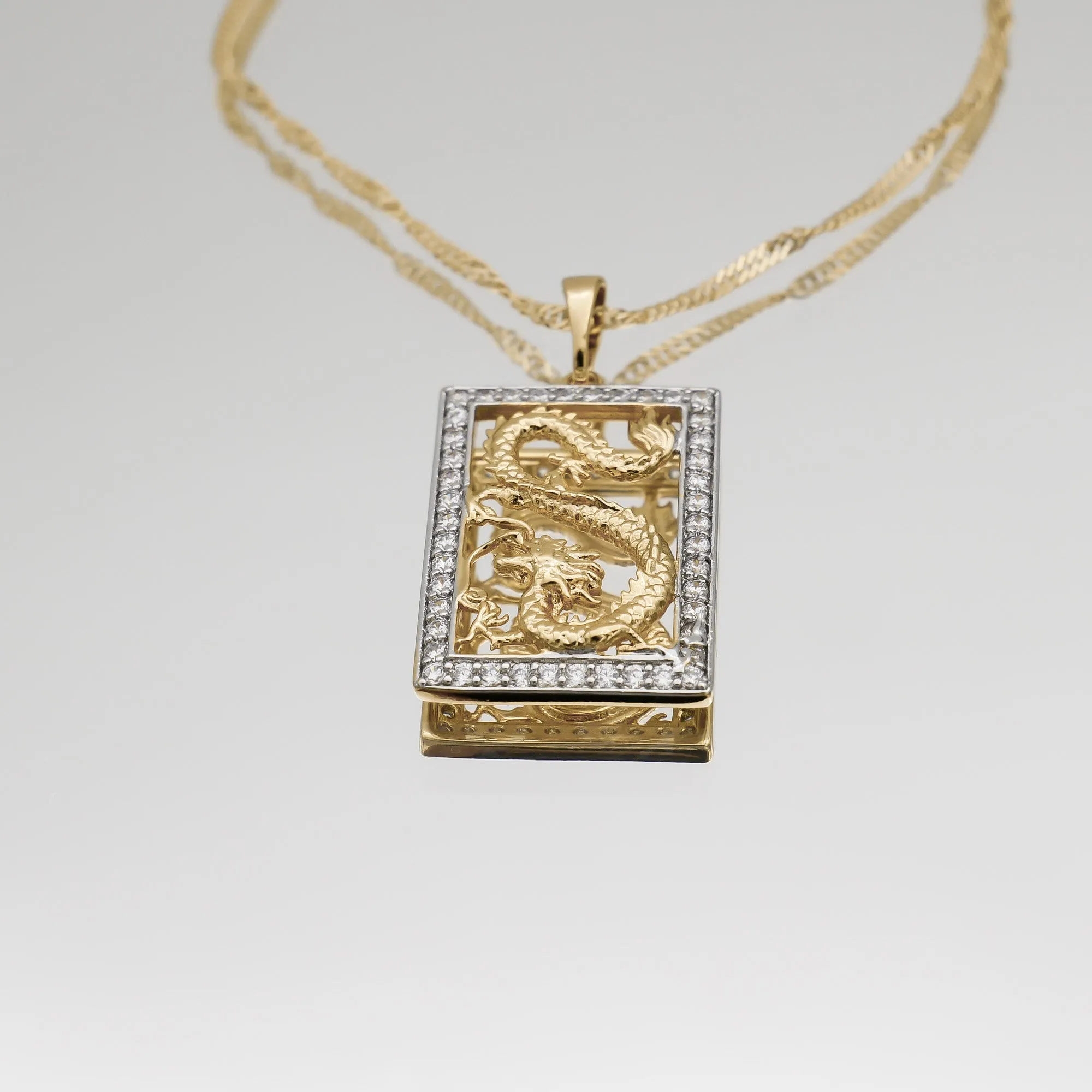 Dragon Tablet CZ Necklace sold by PRYA product image thumbnail 3