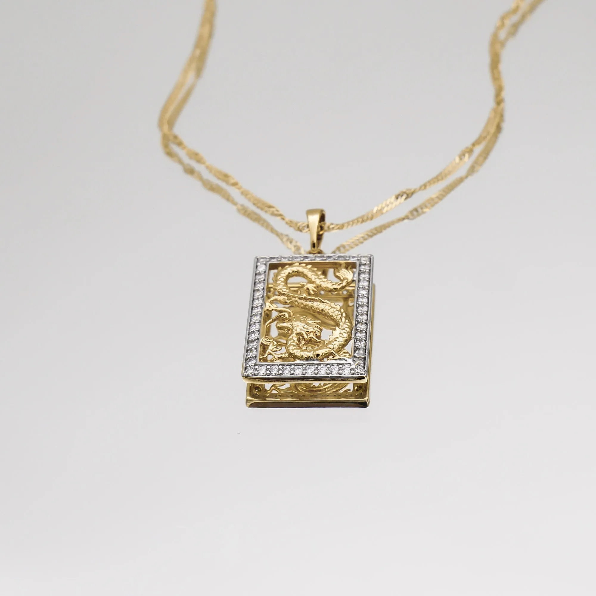Dragon Tablet CZ Necklace sold by PRYA product image thumbnail 5