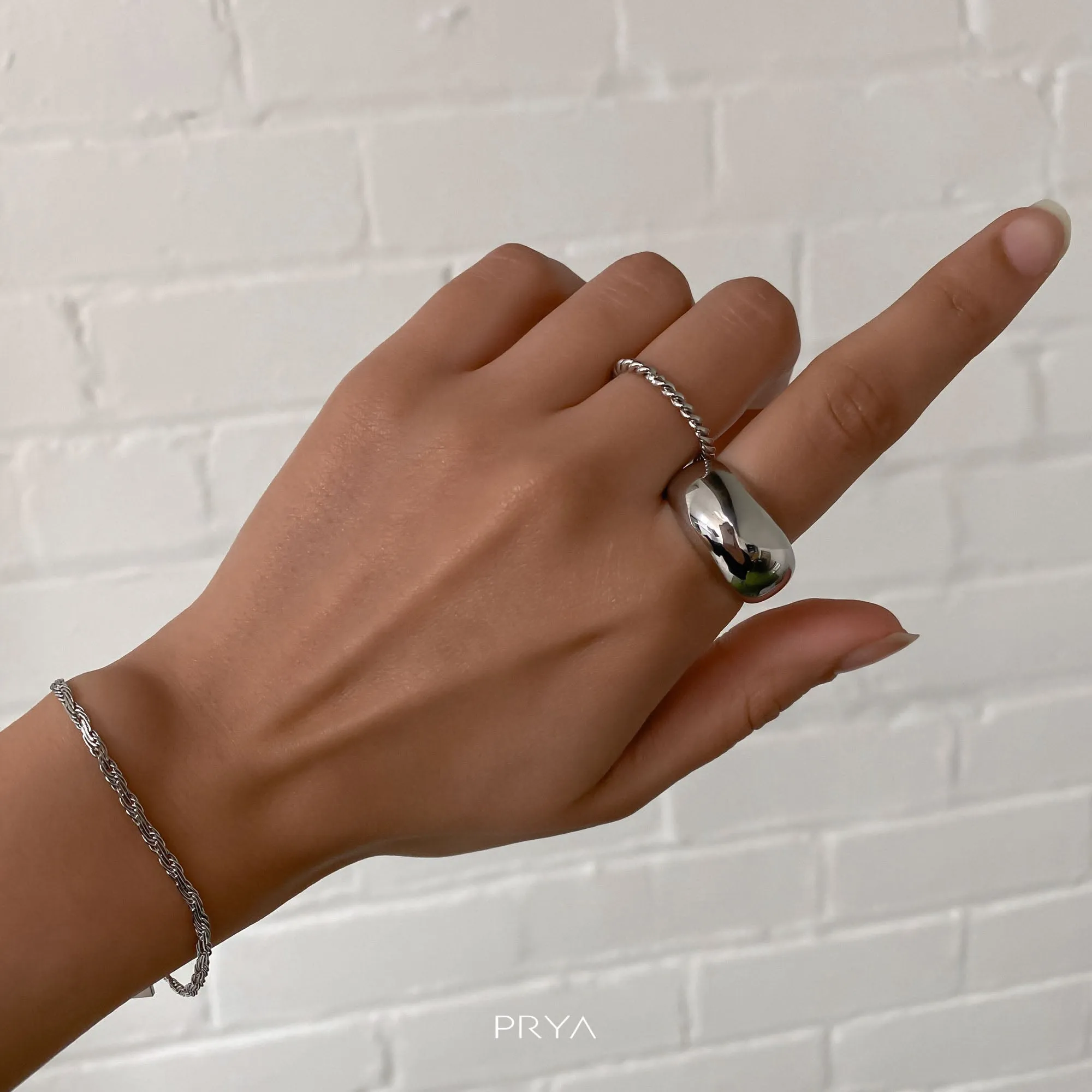 Alexa Dome Ring | Silver sold by PRYA product image thumbnail 3