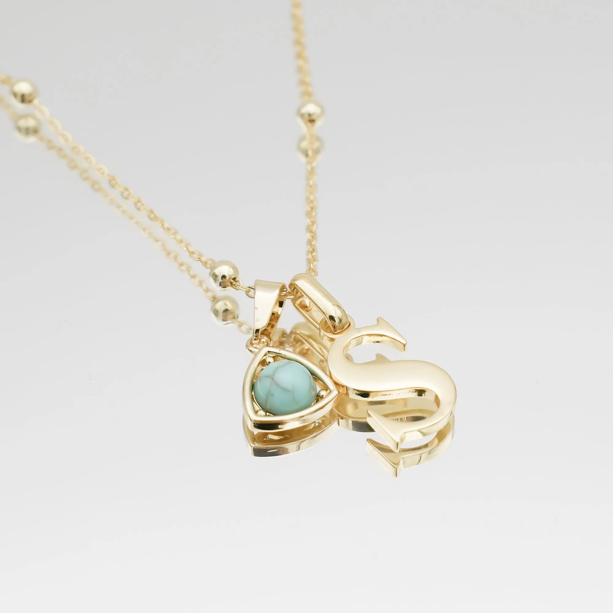 Kayla Initial & Birthstone Necklace sold by PRYA product image thumbnail 5