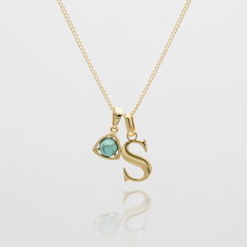 Kayla Initial & Birthstone Necklace sold by PRYA