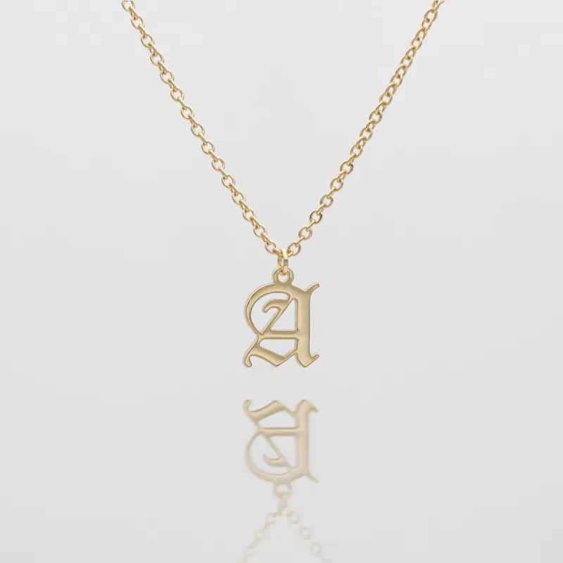 Old English Initial Necklace sold by PRYA