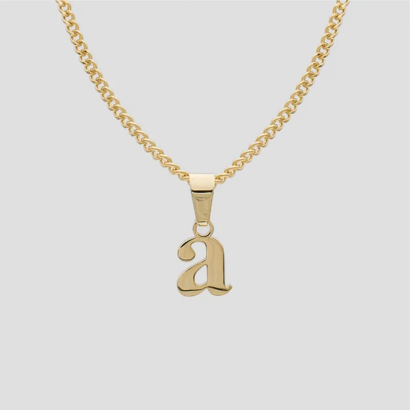 Kayla Lowercase Mini Initial Necklace sold by PRYA