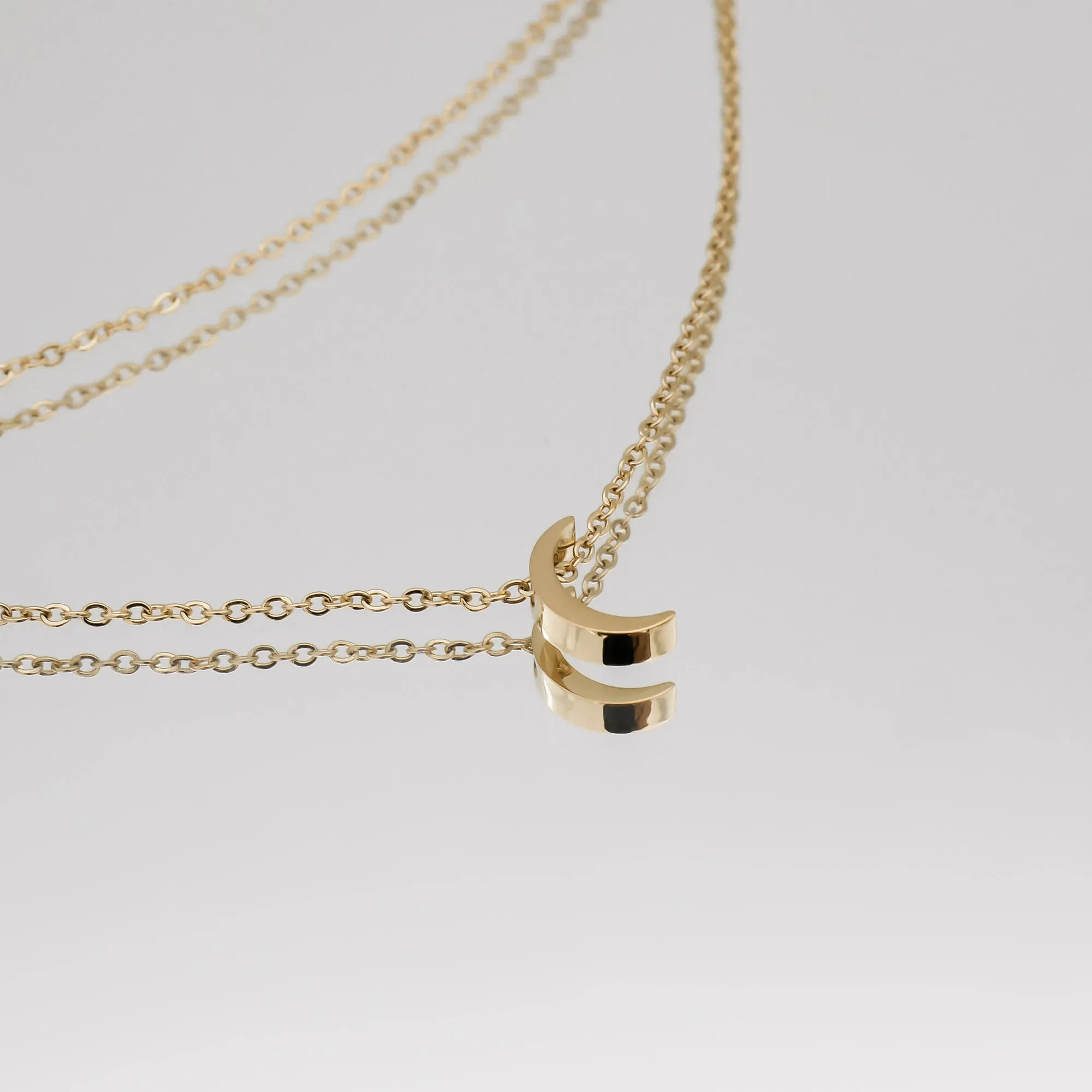 Celine Layered Moon Necklace sold by PRYA product image thumbnail 3