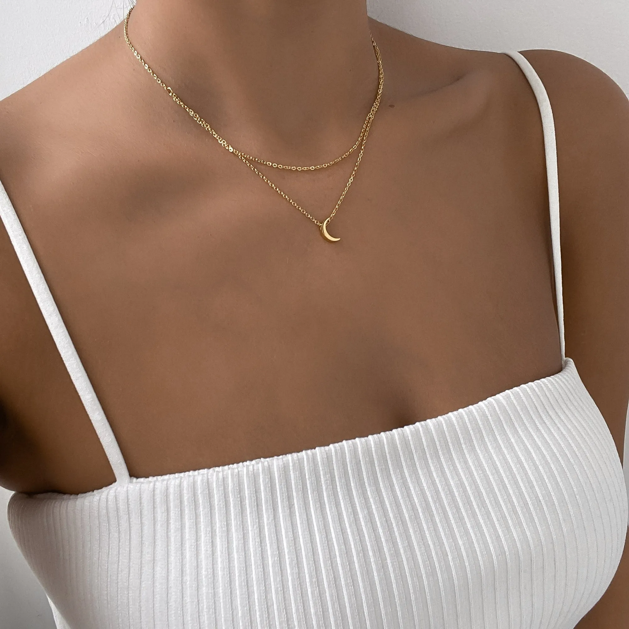 Celine Layered Moon Necklace sold by PRYA product image thumbnail 2