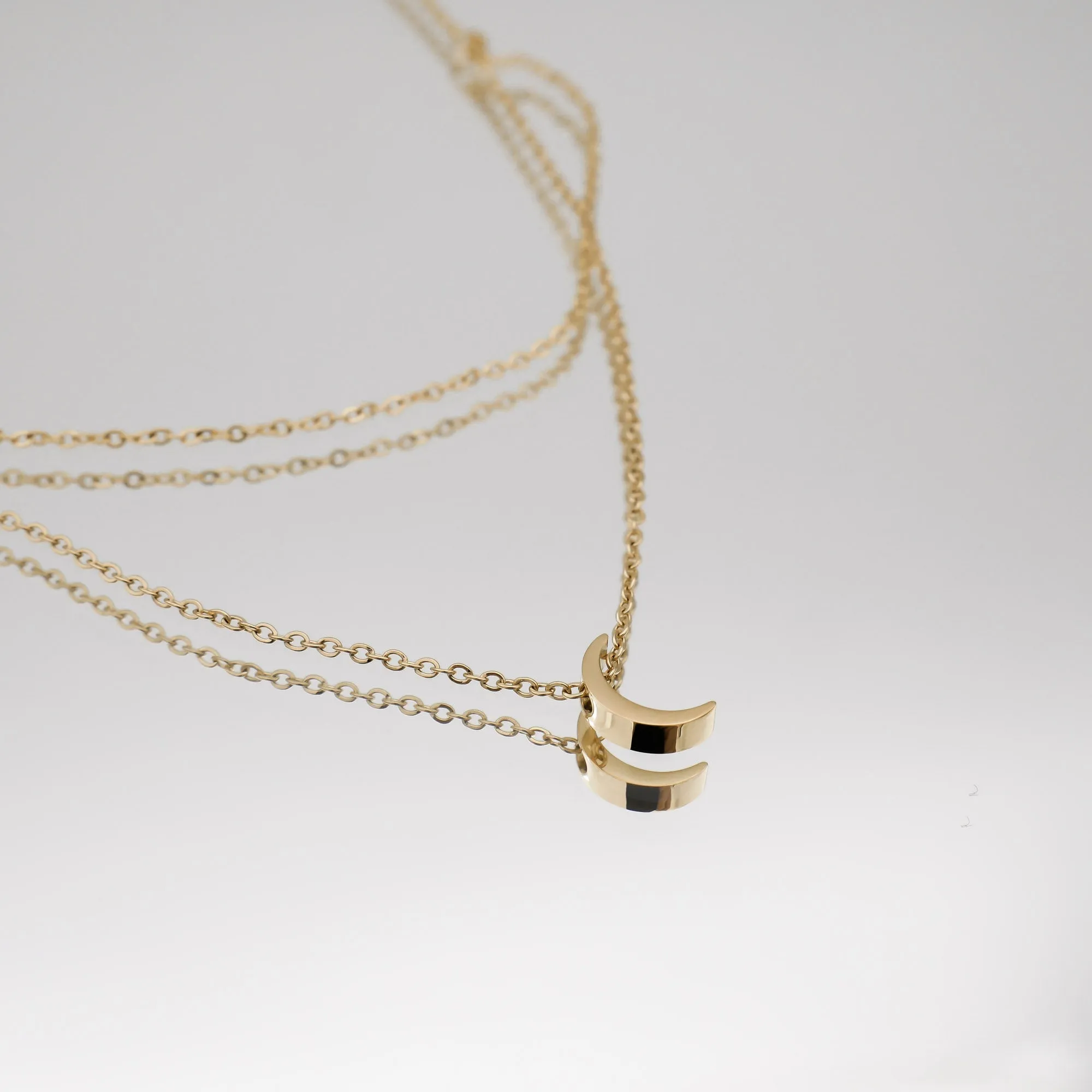 Celine Layered Moon Necklace sold by PRYA product image thumbnail 4