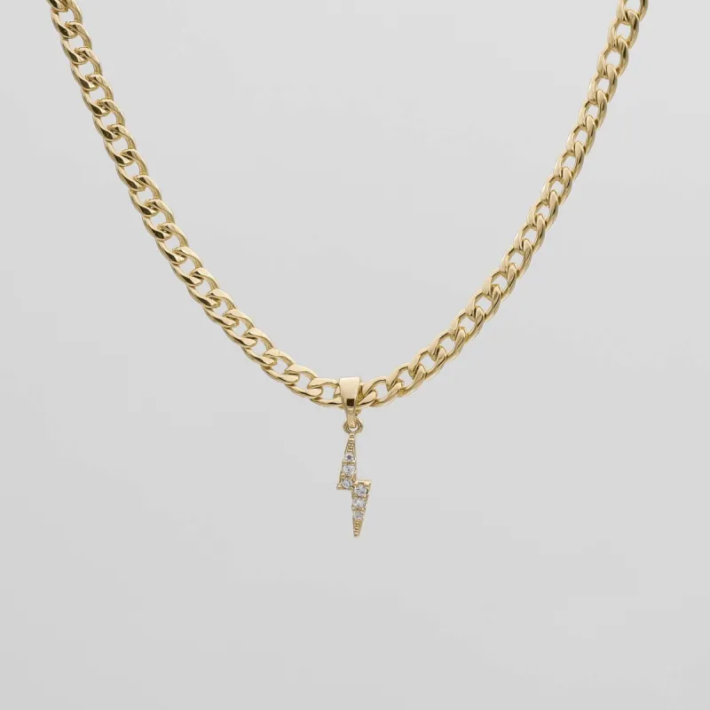 ICY Lightning Bolt Cuban Necklace sold by PRYA