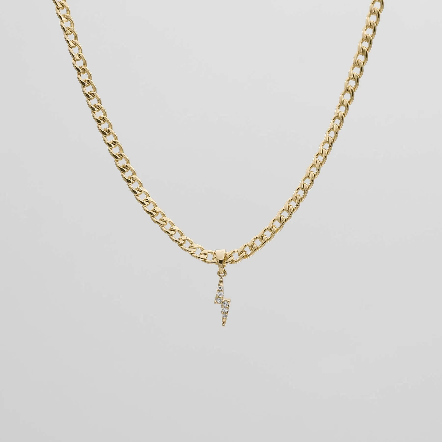 Pave Lightning Bolt Cuban Necklace sold by PRYA product image thumbnail 3