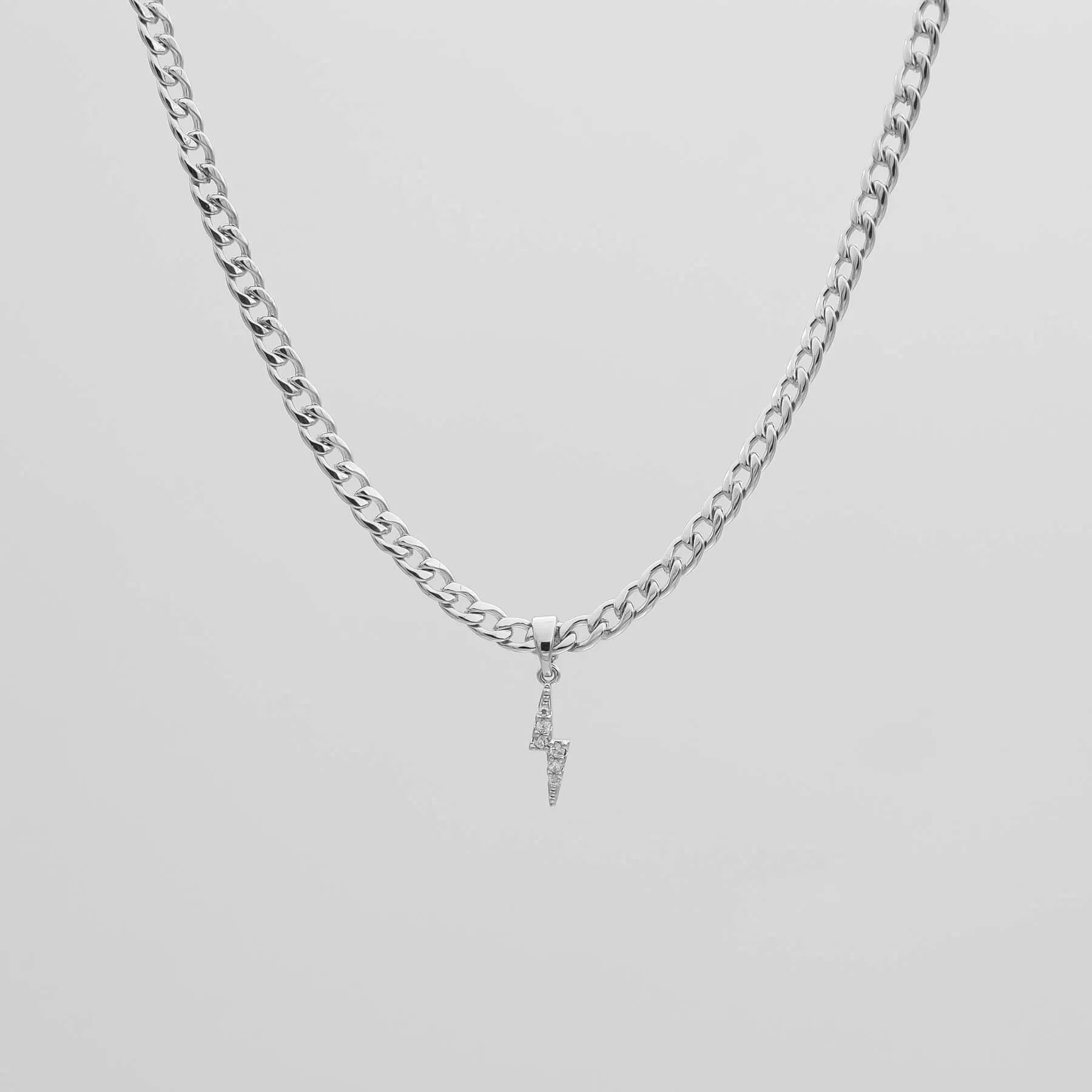 Pave Lightning Bolt Cuban Necklace sold by PRYA product image thumbnail 4