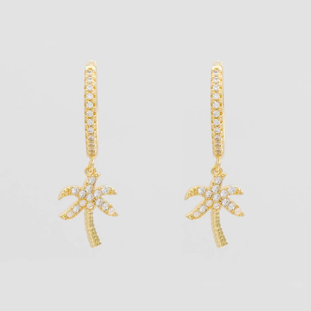 ICY Palm Tree Huggie Earrings sold by PRYA product image thumbnail 3