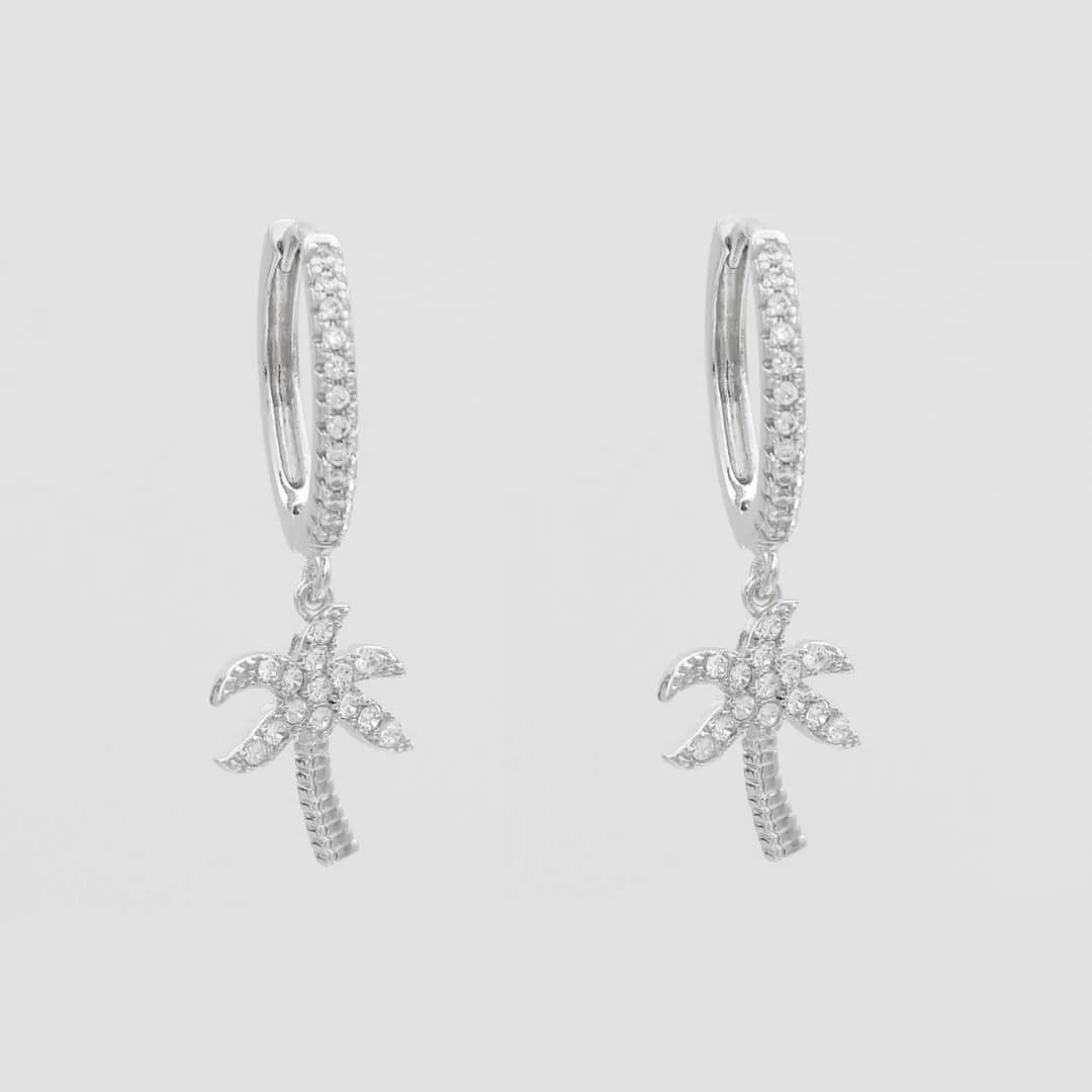 ICY Palm Tree Huggie Earrings sold by PRYA