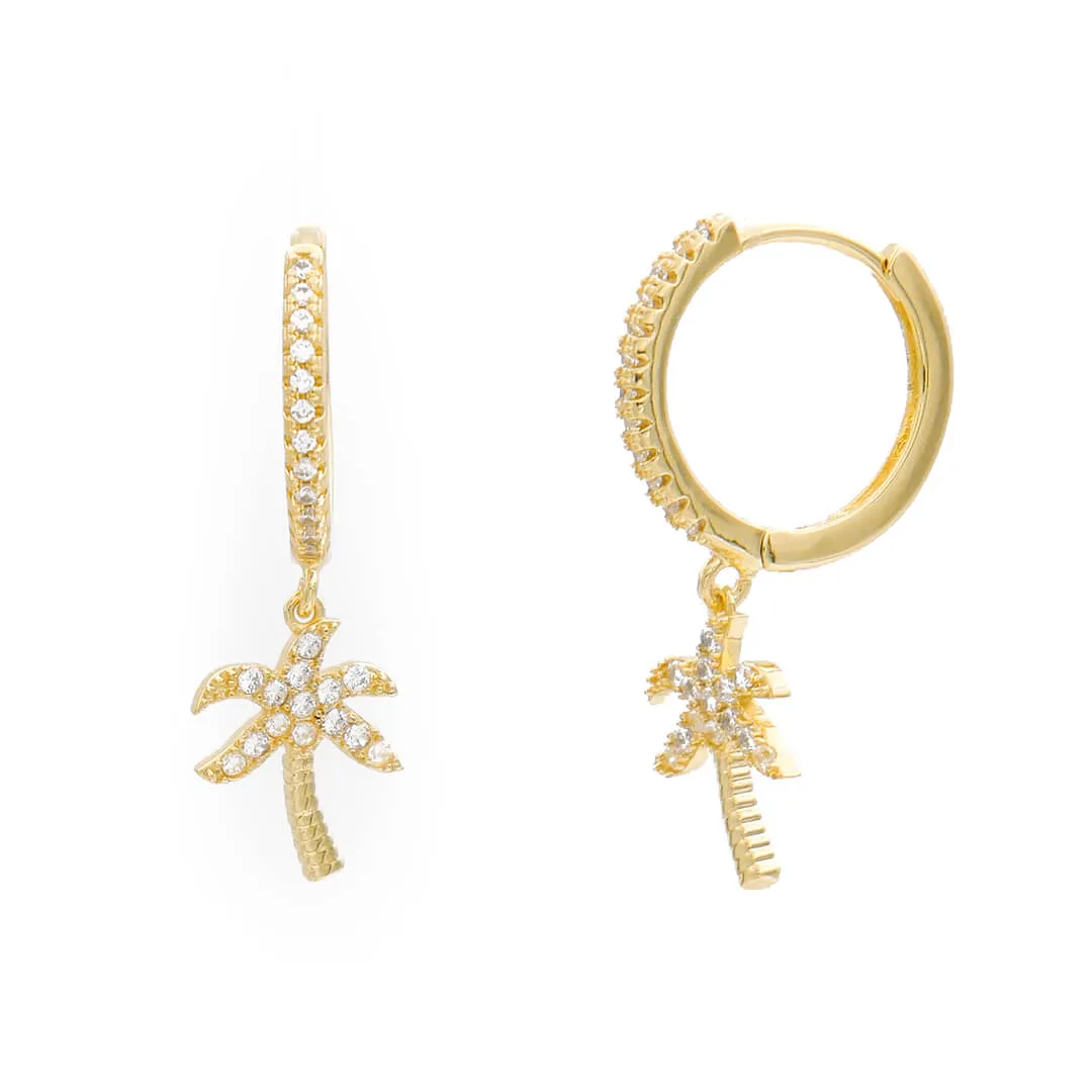 ICY Palm Tree Huggie Earrings sold by PRYA product image thumbnail 4