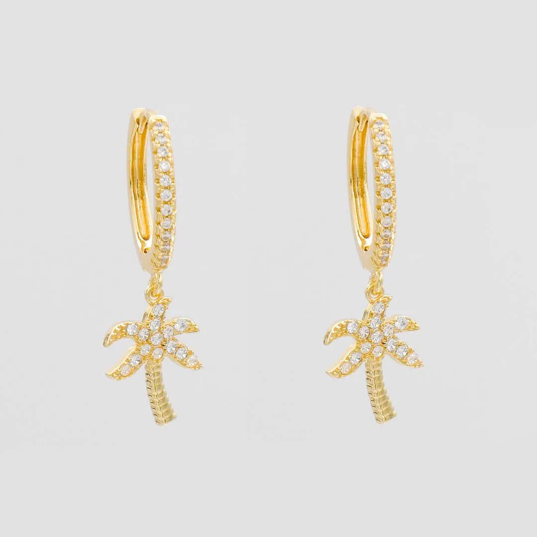 ICY Palm Tree Huggie Earrings sold by PRYA product image thumbnail 2