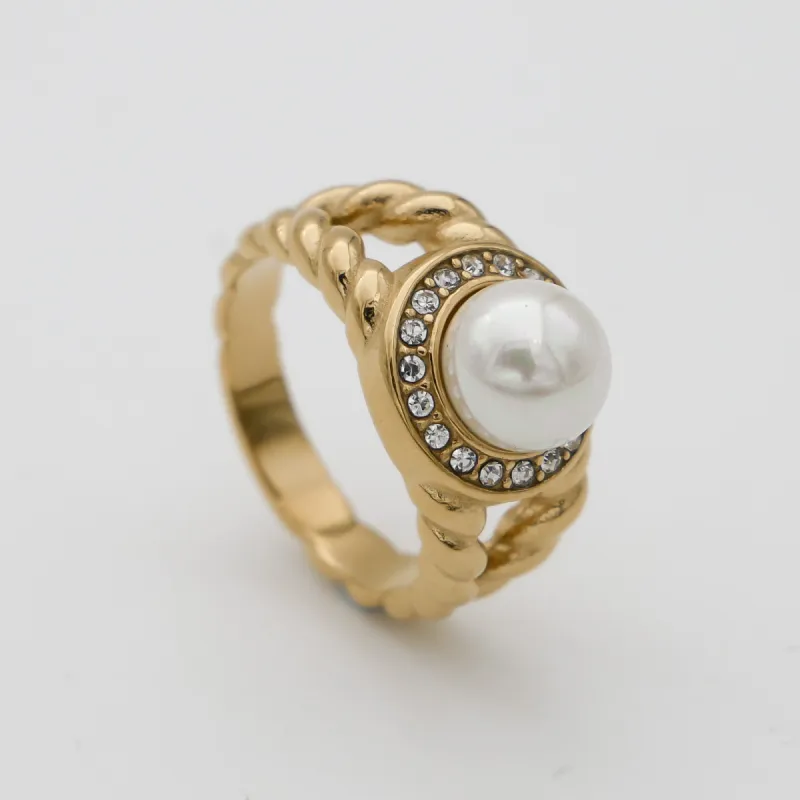 Ivana Pearl Ring made by PRYA