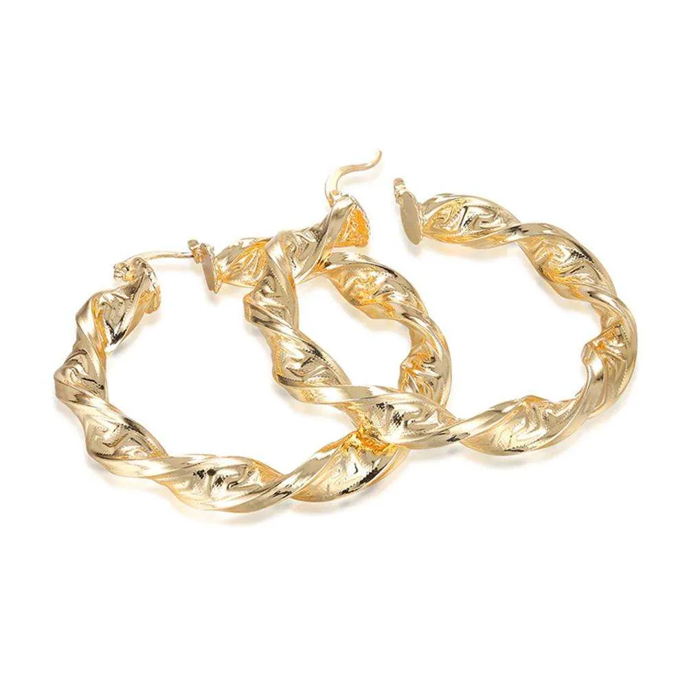 Sofia Thick Twisted Hoops sold by PRYA product image thumbnail 4