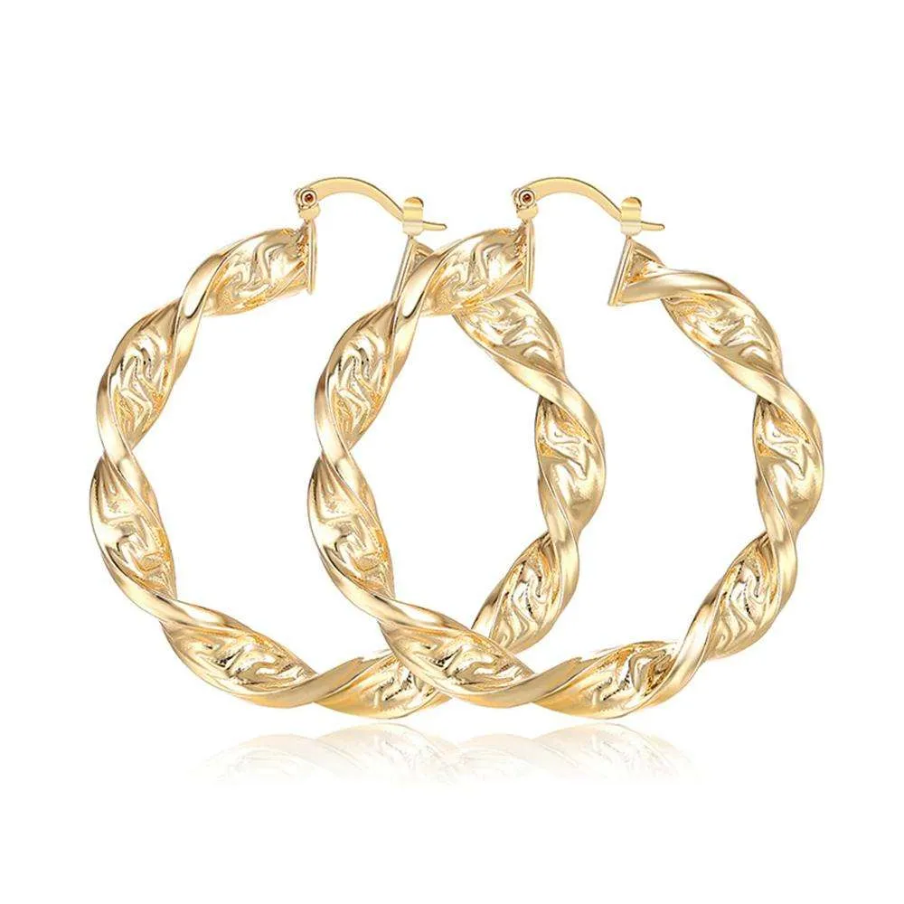 Sofia Thick Twisted Hoops sold by PRYA product image thumbnail 3