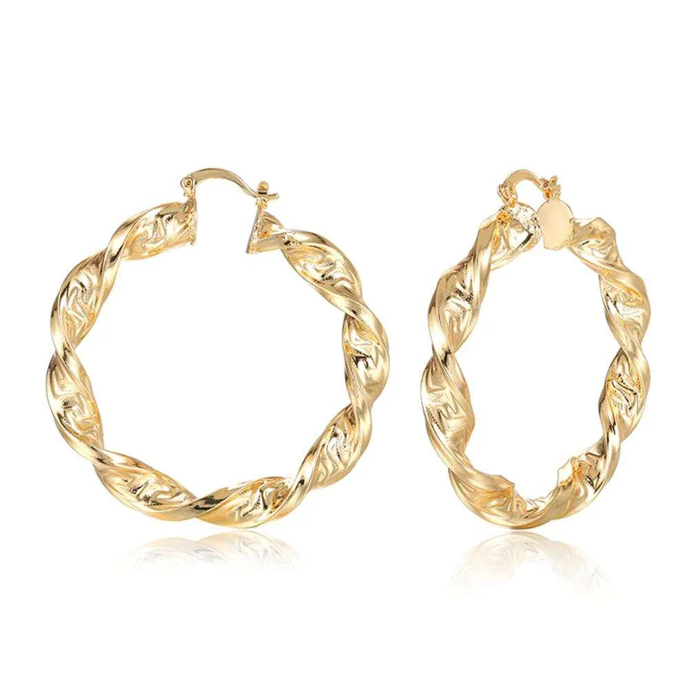 Sofia Thick Twisted Hoops sold by PRYA product image thumbnail 5