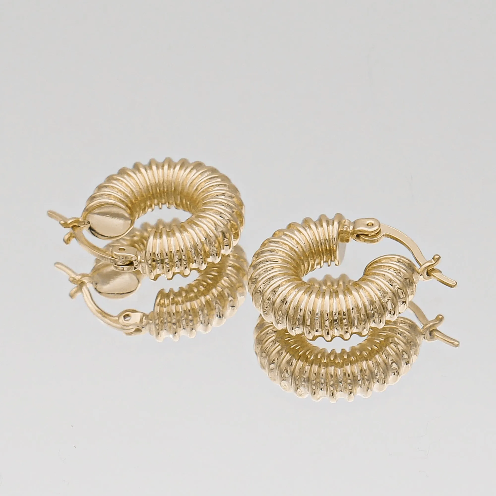 Zuri Ridge Hoop Earrings sold by PRYA
