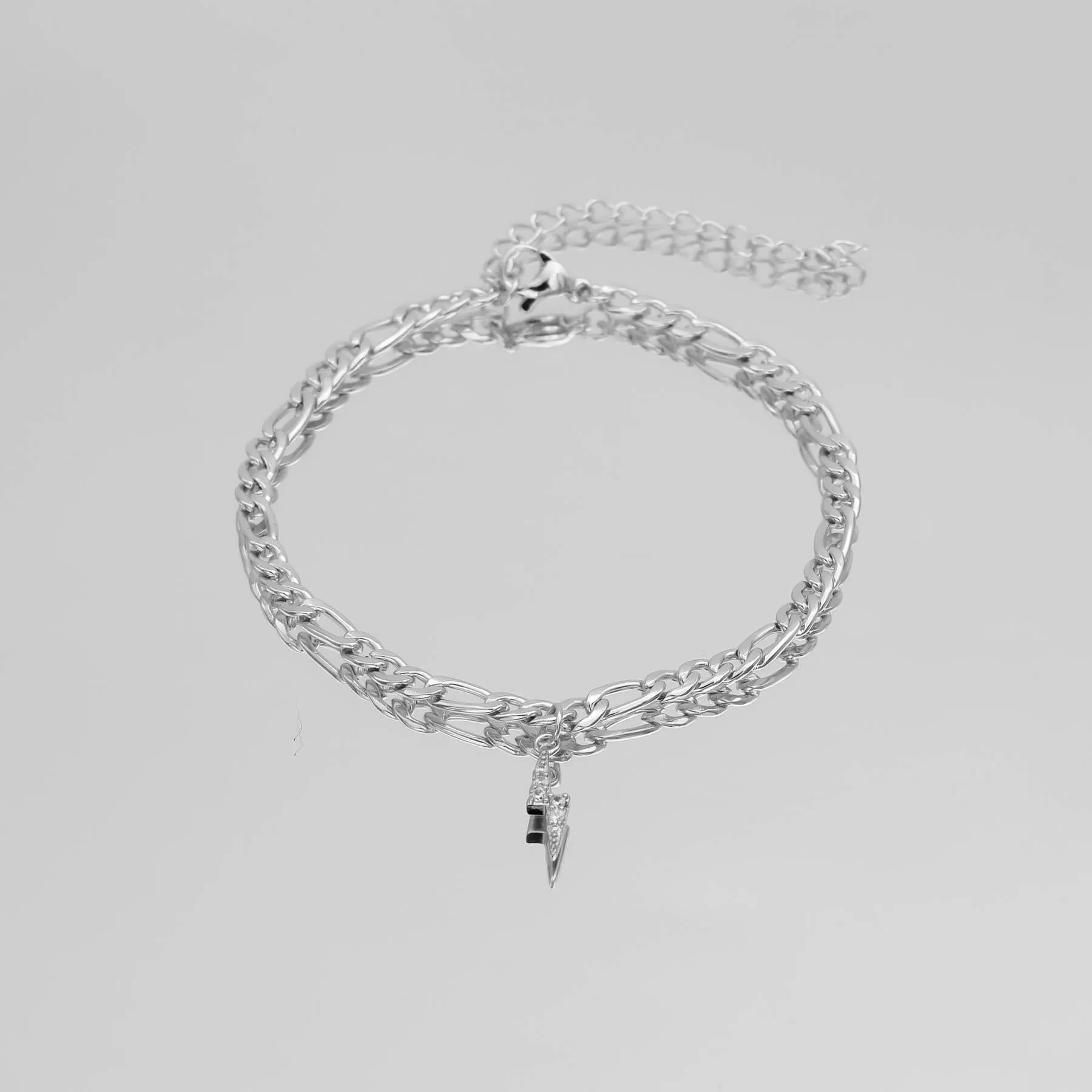 Pave Lightning Bolt Figaro Anklet sold by PRYA product image thumbnail 2