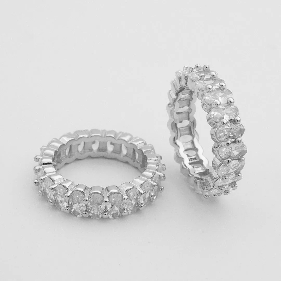 Silver Oval Cut CZ Ring sold by PRYA product image thumbnail 3