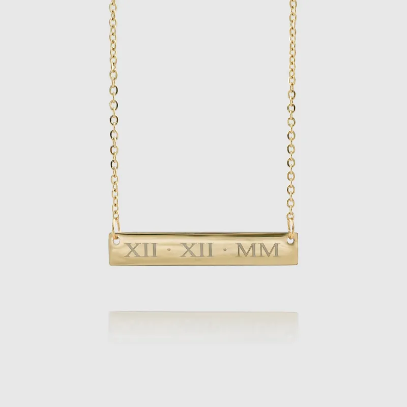 Engraved Custom Bar Necklace sold by PRYA