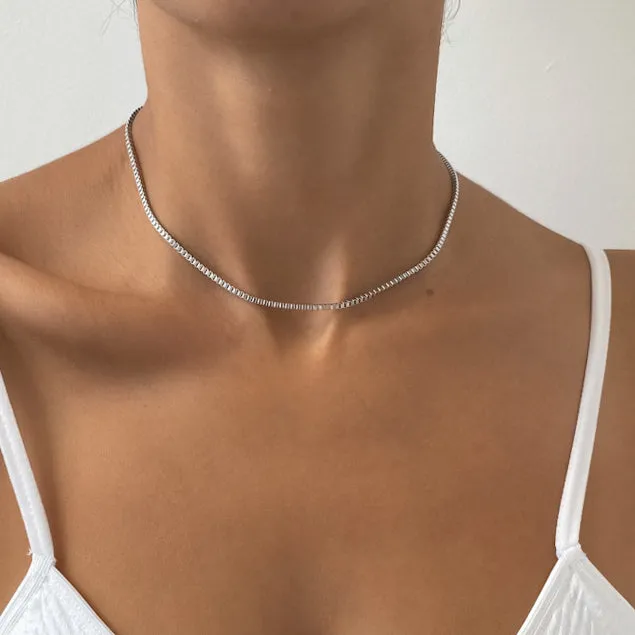 Box Chain Necklace | Silver sold by PRYA