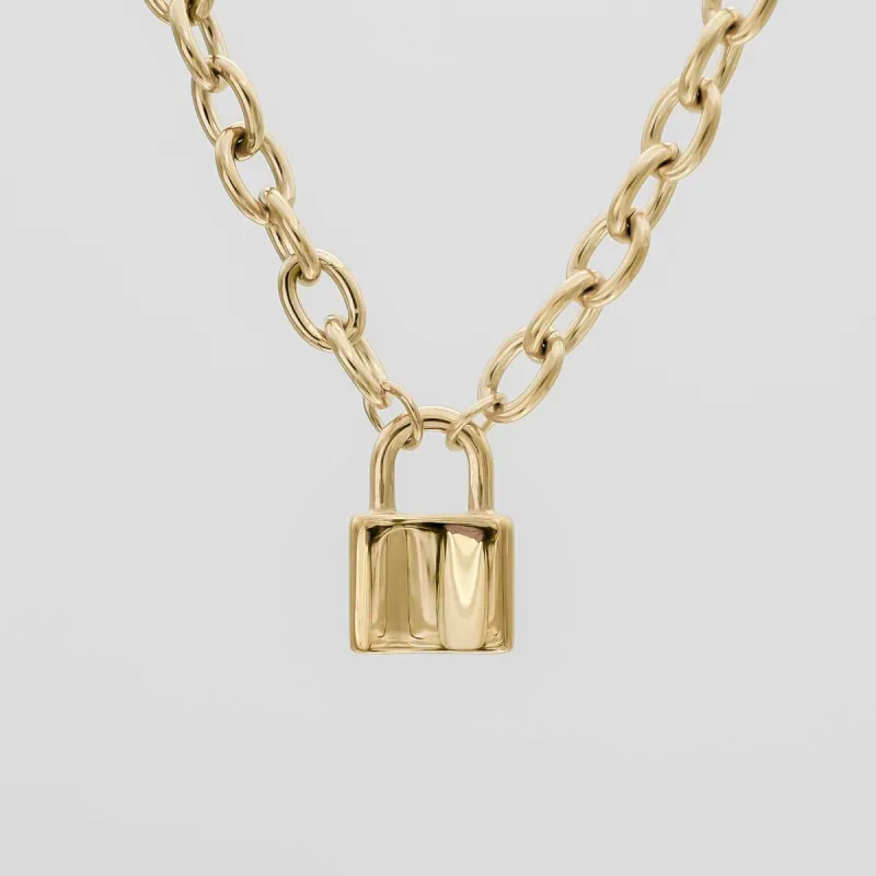 Chunky Lock Necklace sold by PRYA