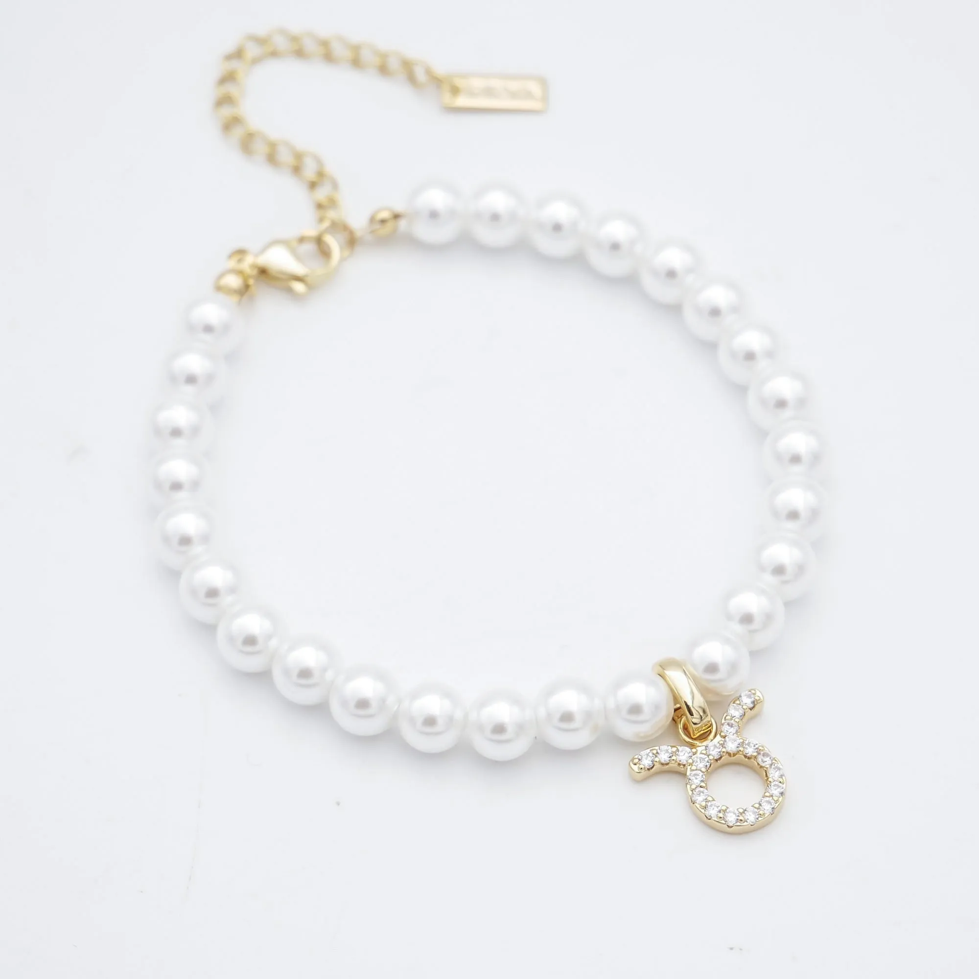 Pave Pearl Zodiac Anklet sold by PRYA