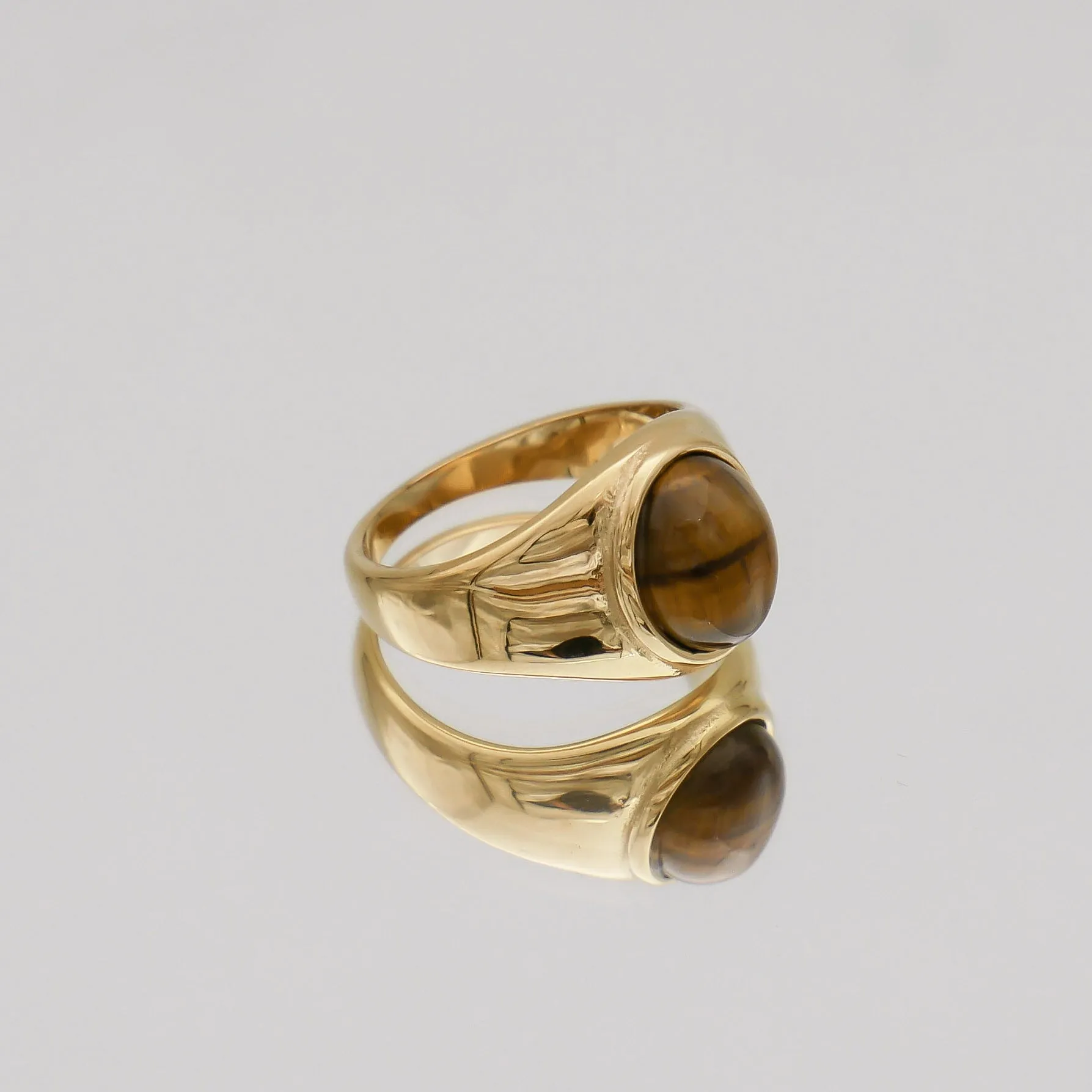 Amber Tiger Eye Signet Ring sold by PRYA product image thumbnail 4
