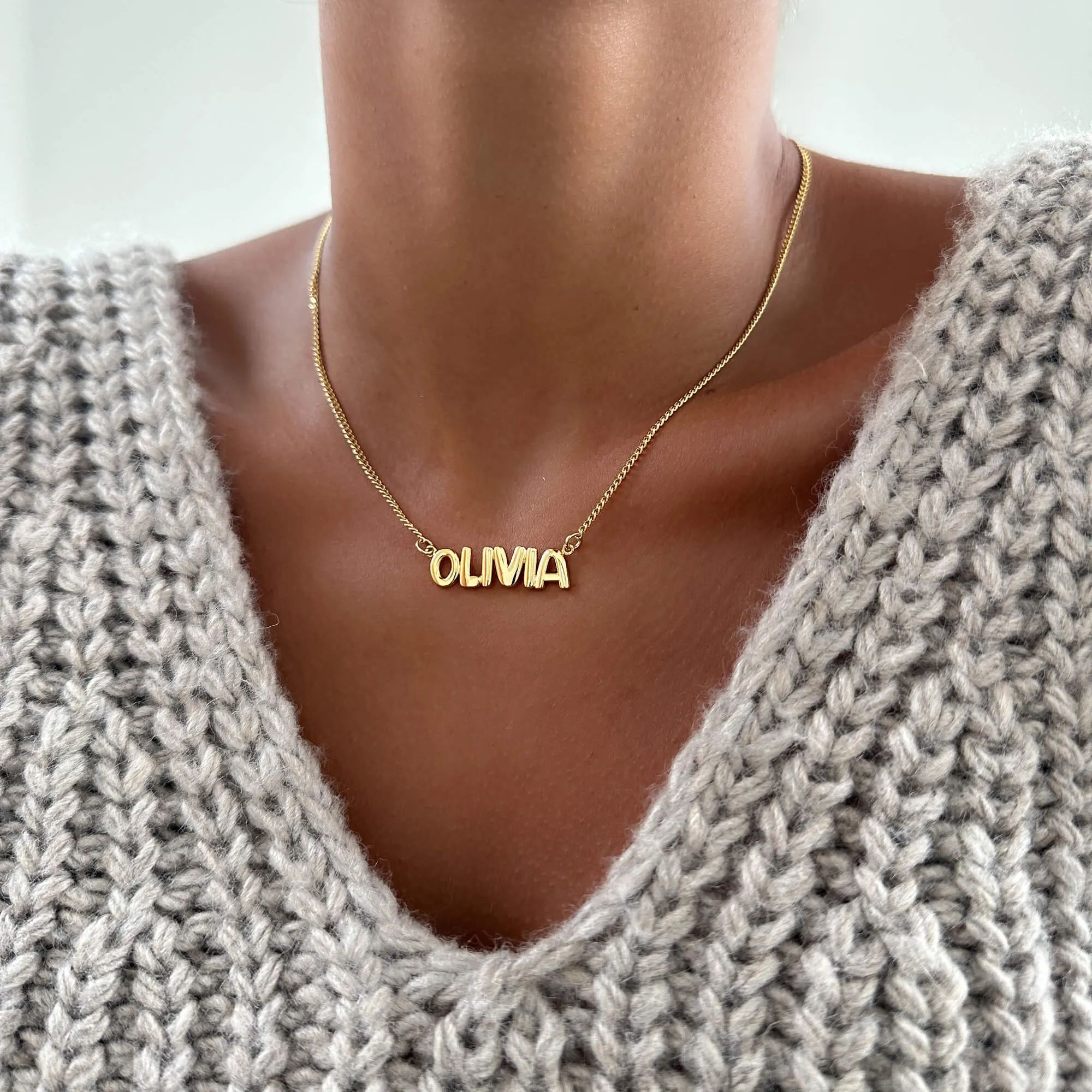 Bubble Custom Name Necklace sold by PRYA product image thumbnail 5