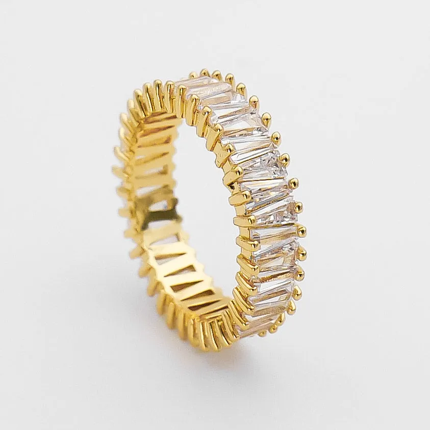 Anna Baguette Cut CZ Ring | Gold sold by PRYA product image thumbnail 5