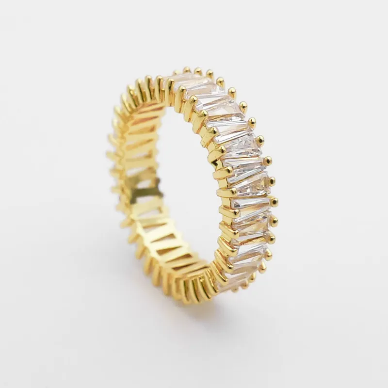 Anna Baguette Cut CZ Ring | Gold sold by PRYA