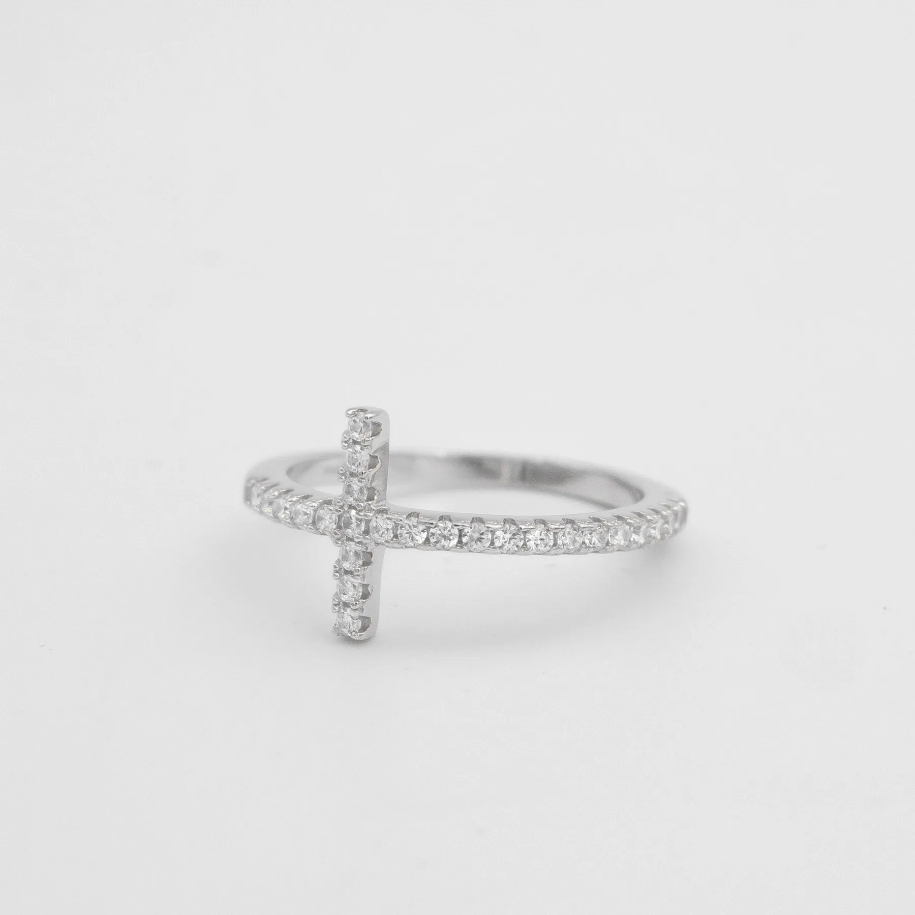 Horizontal Cross Ring | Sterling Silver sold by PRYA product image thumbnail 5