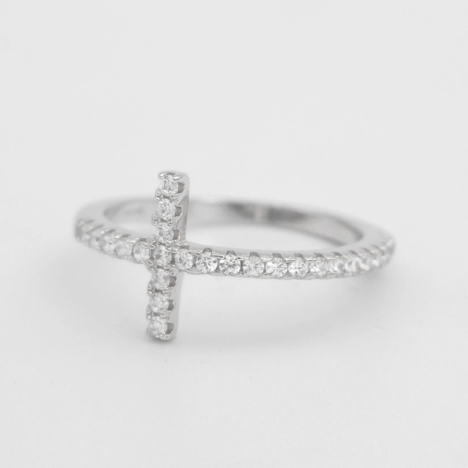 Horizontal Cross Ring | Sterling Silver sold by PRYA product image thumbnail 4