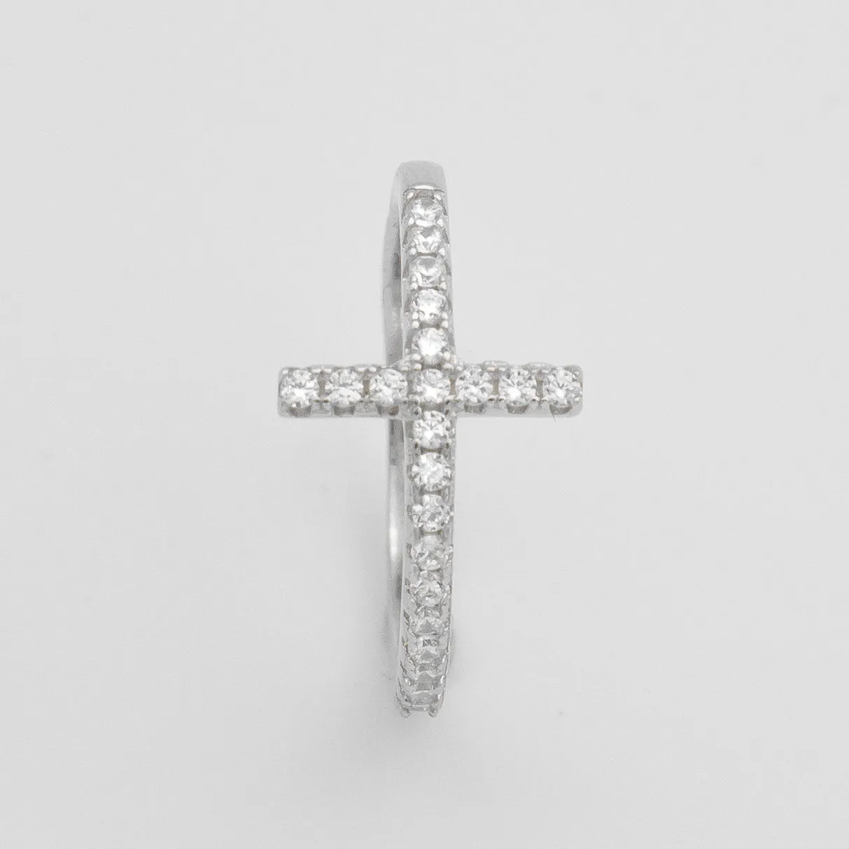 Horizontal Cross Ring | Sterling Silver sold by PRYA product image thumbnail 3